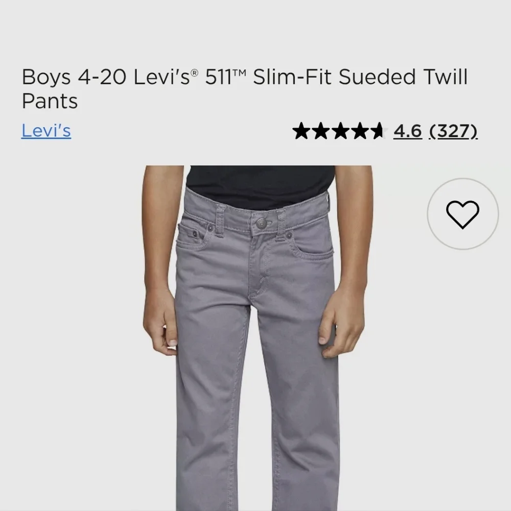 Levi 511 Slim Fit Sueded Twill Jeans Boy's Size 14 - Picture 6 of 10